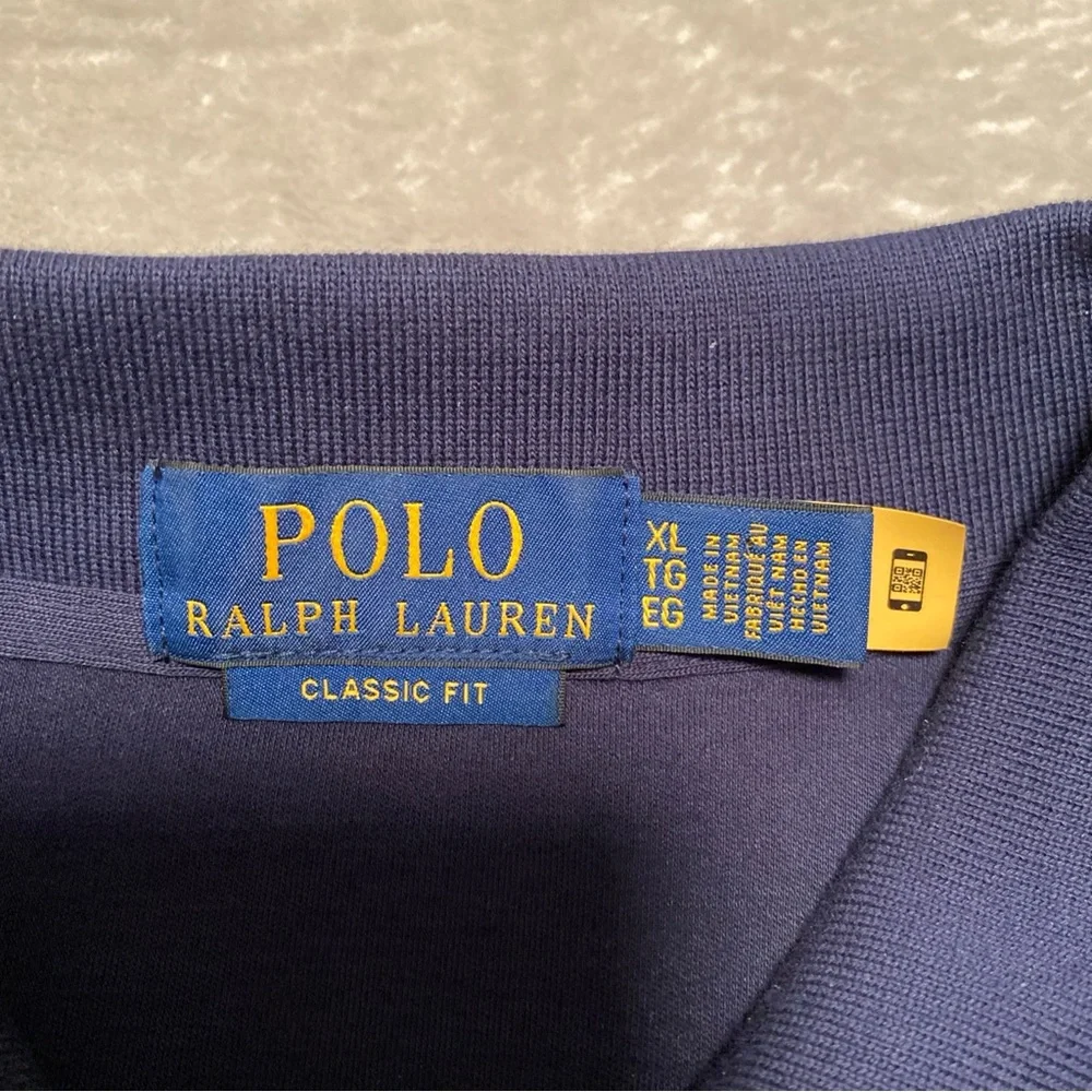 Ralph Lauren Men's Deep Blue Polo Shirt Pima Cotton‎ Feel